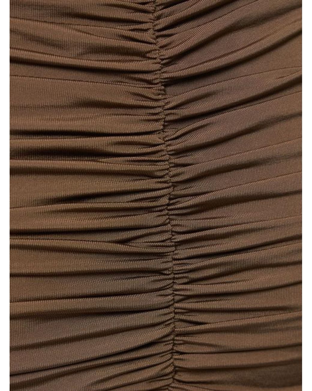 GIUSEPPE DI MORABITO Brown Ruched Jersey Mini Skirt
