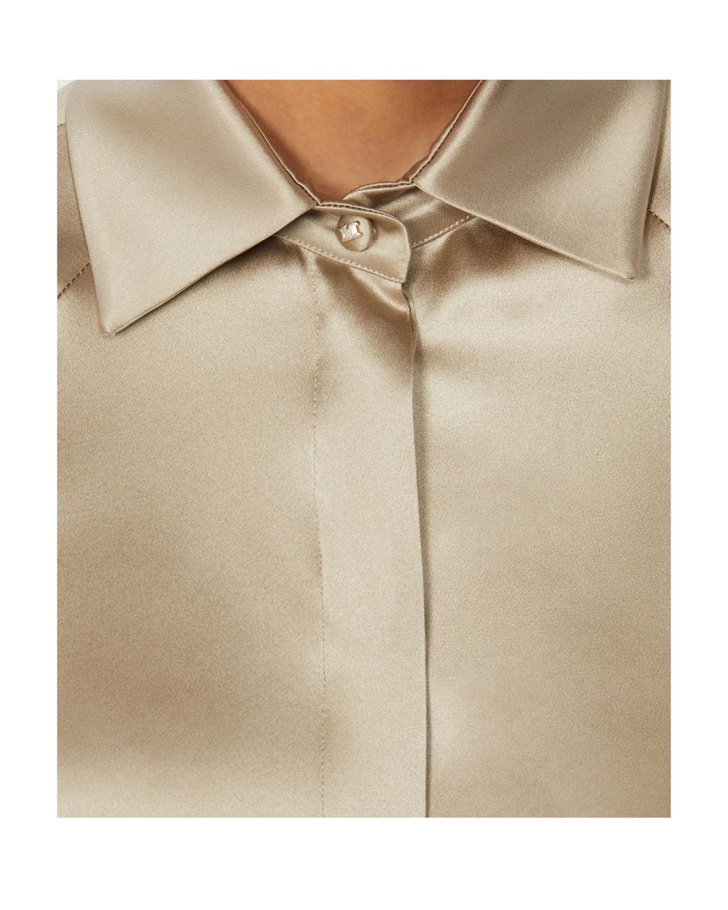 Max Mara Natural Mxealare Long-Sleeved Satin Shirt