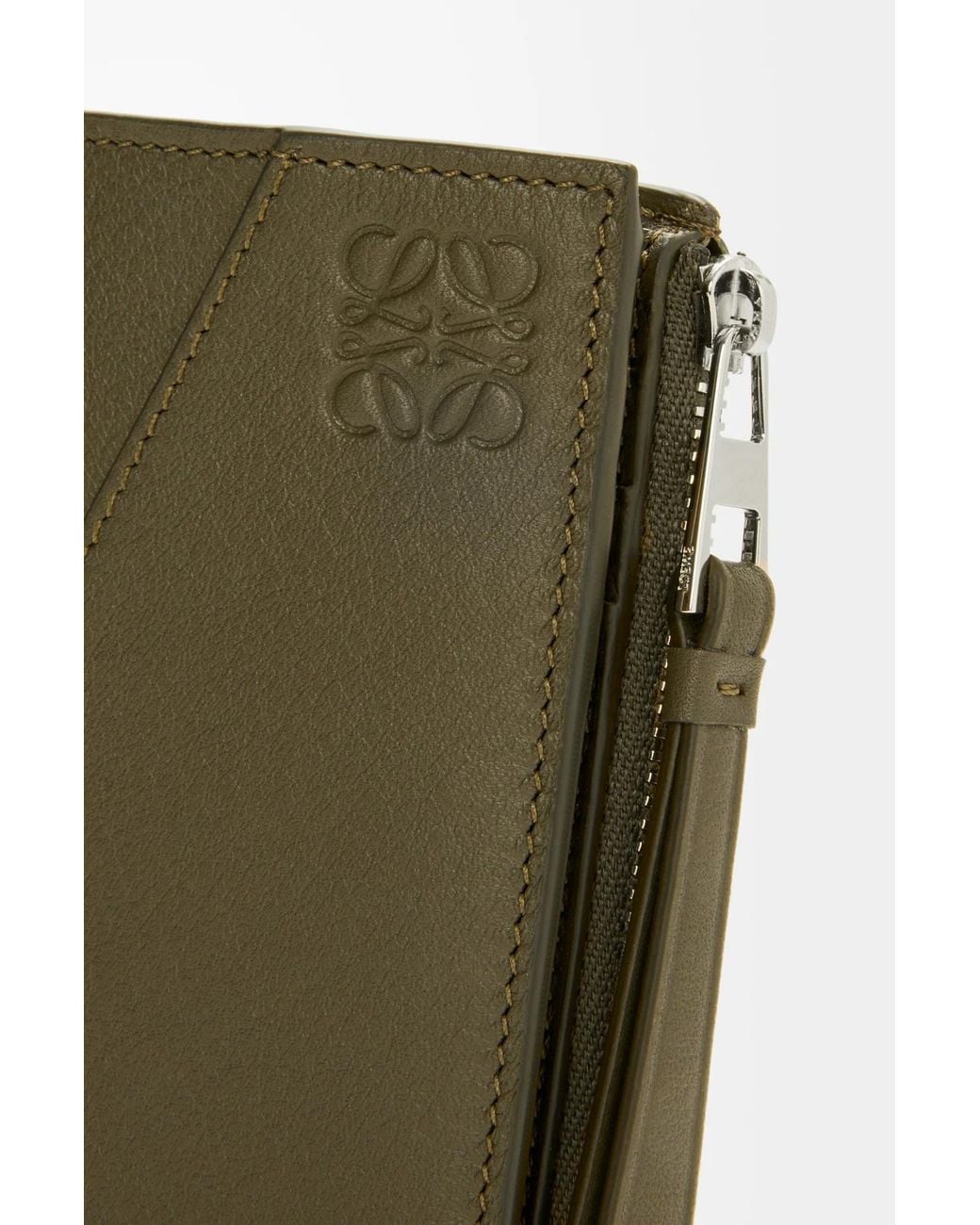 Loewe Green Puzzle Slim Compact Wallet for men
