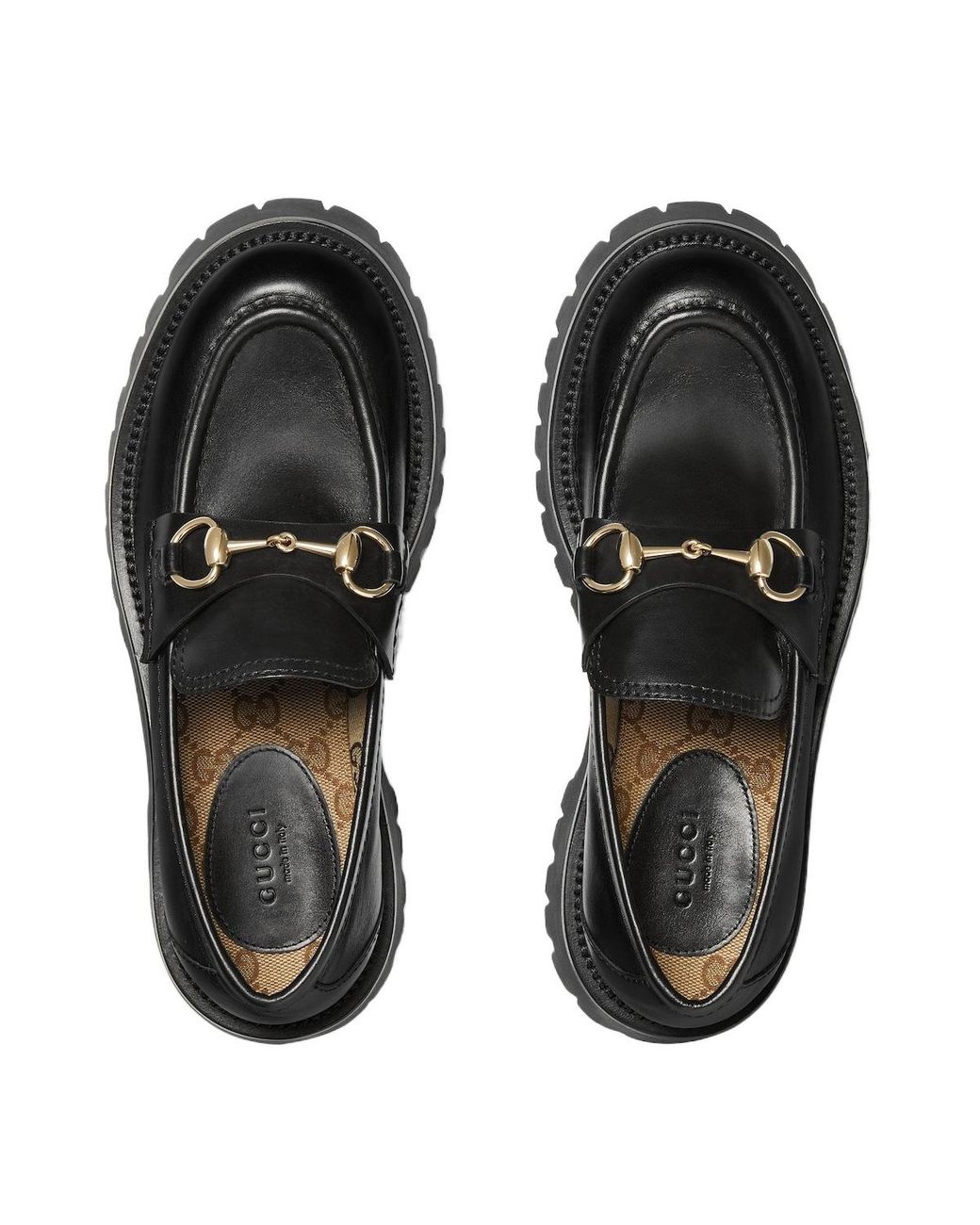Gucci Black Lug Sole Loafer With Horsebit