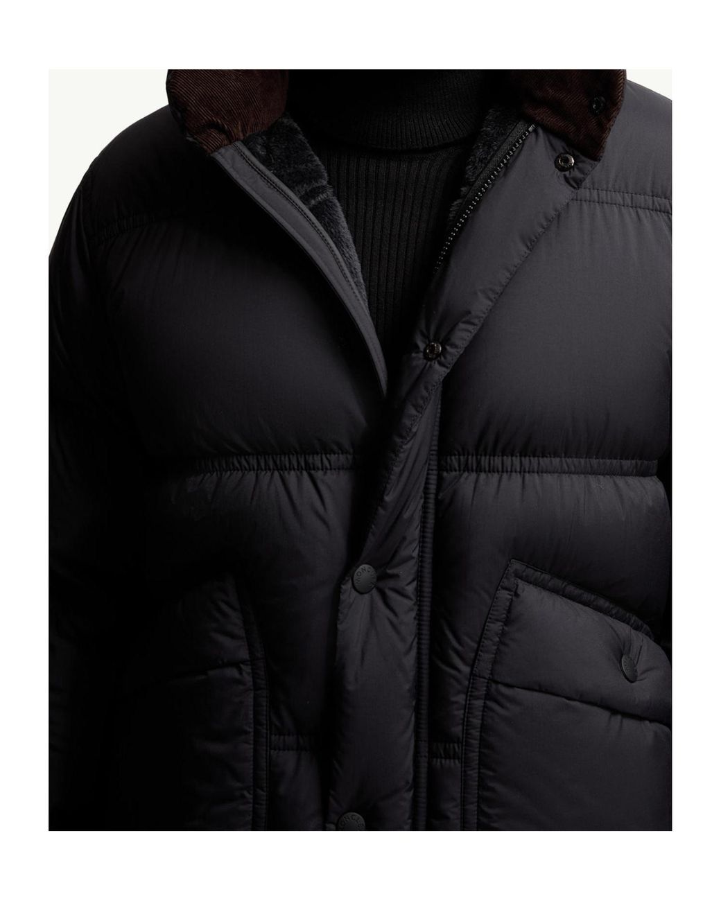 Moncler Blue Grenoble Sernur Button-Up Puffer Jacket for men