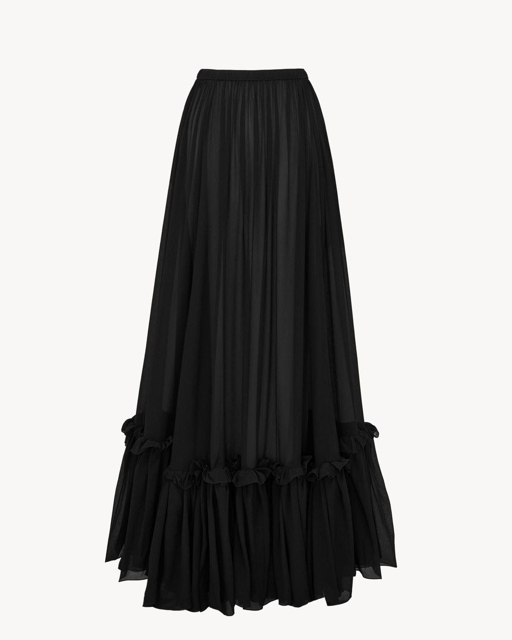 Saint Laurent Black Ruffled Skirt