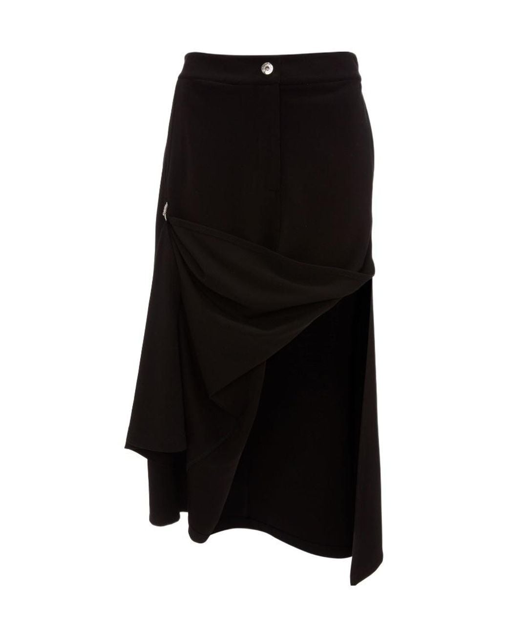 J.W. Anderson Black Asymmetric Draped Skirt