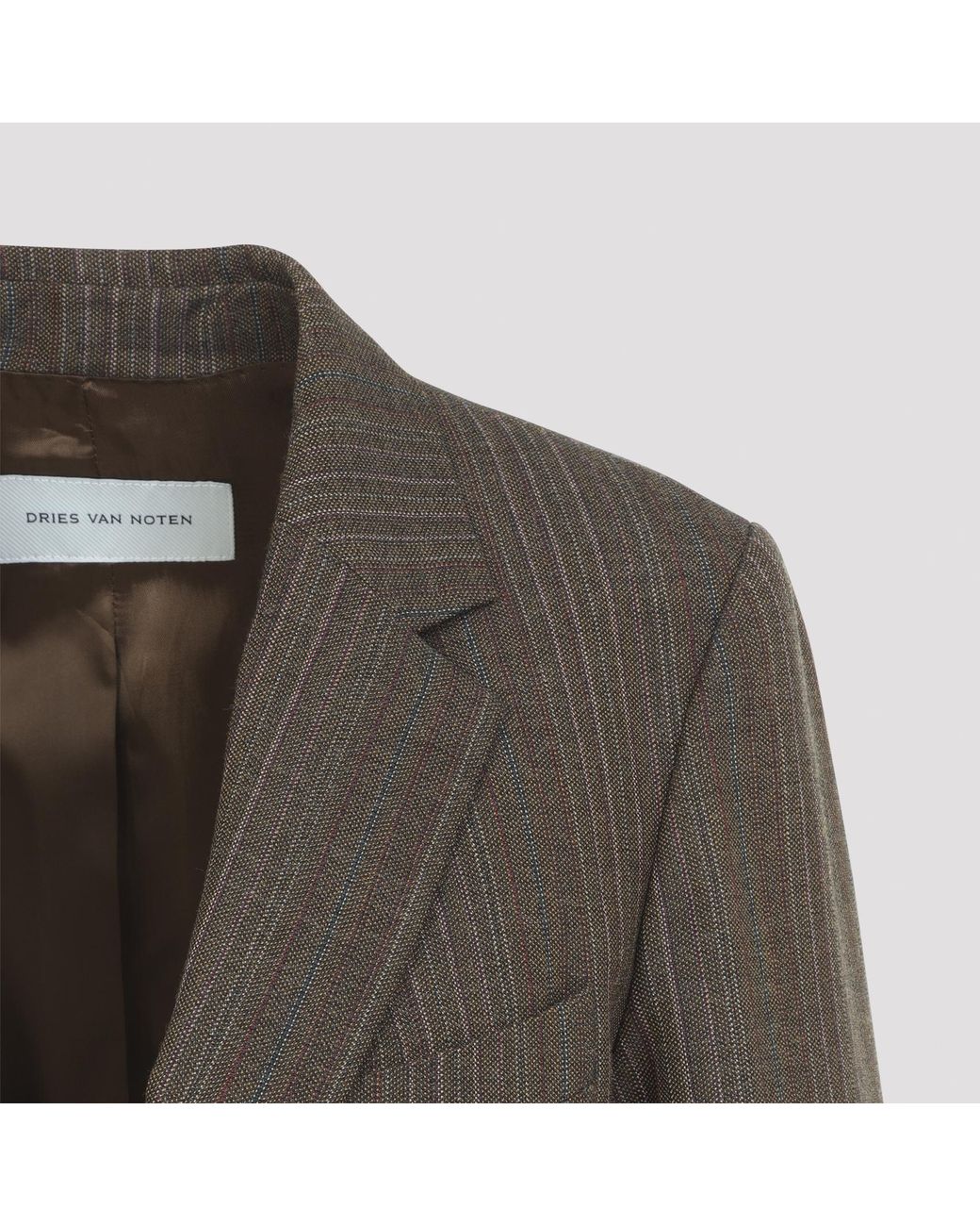 Dries Van Noten Brown Long-Sleeve Blazer