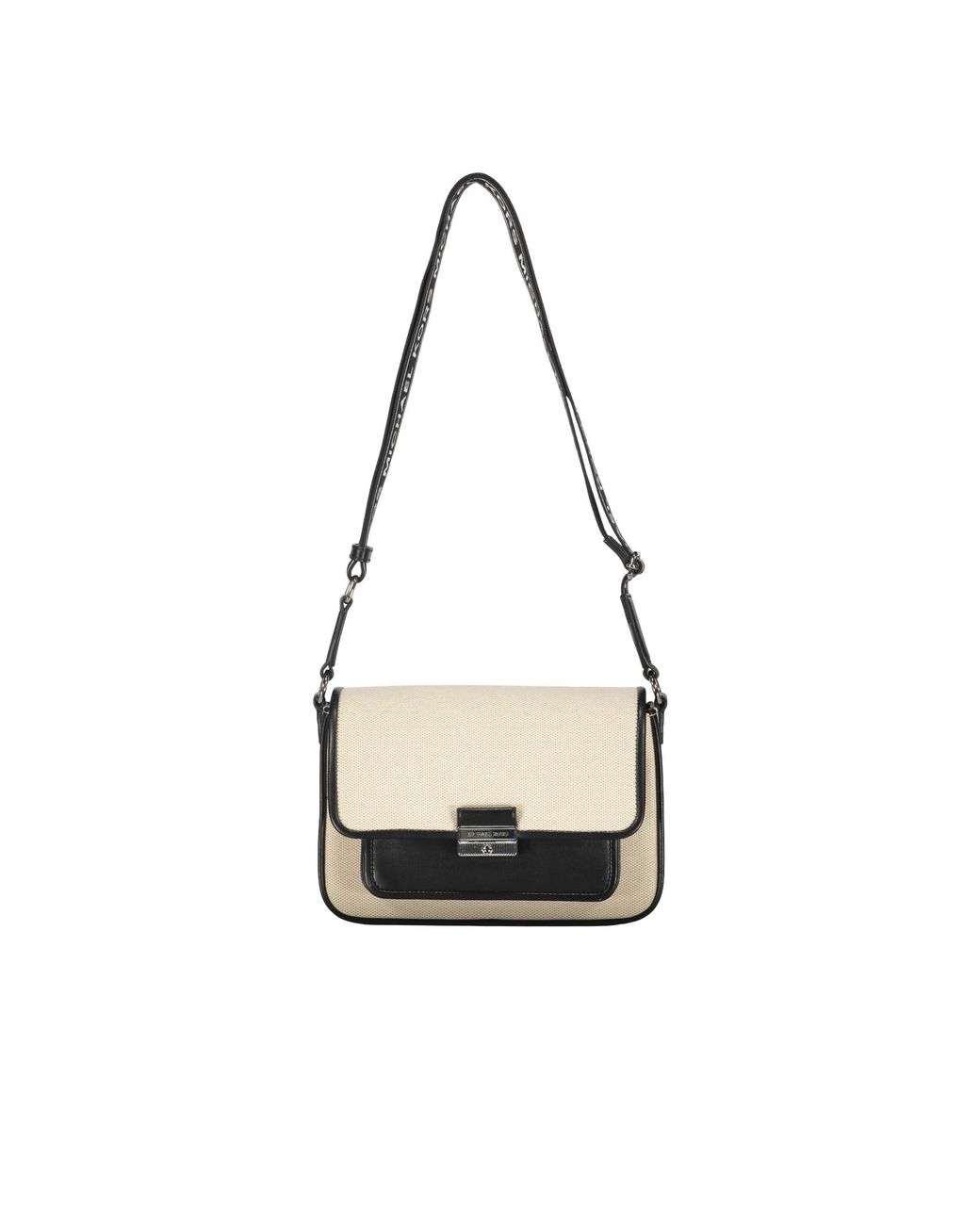 Michael Kors White Logo Strap Flap Shoulder Bag