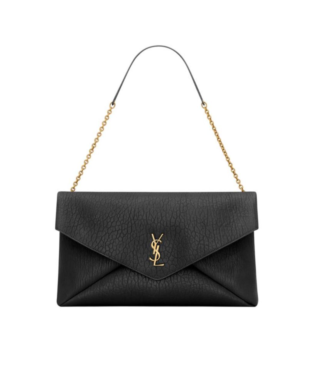 Saint Laurent Black Cassandre Xxl Envelope Pouch