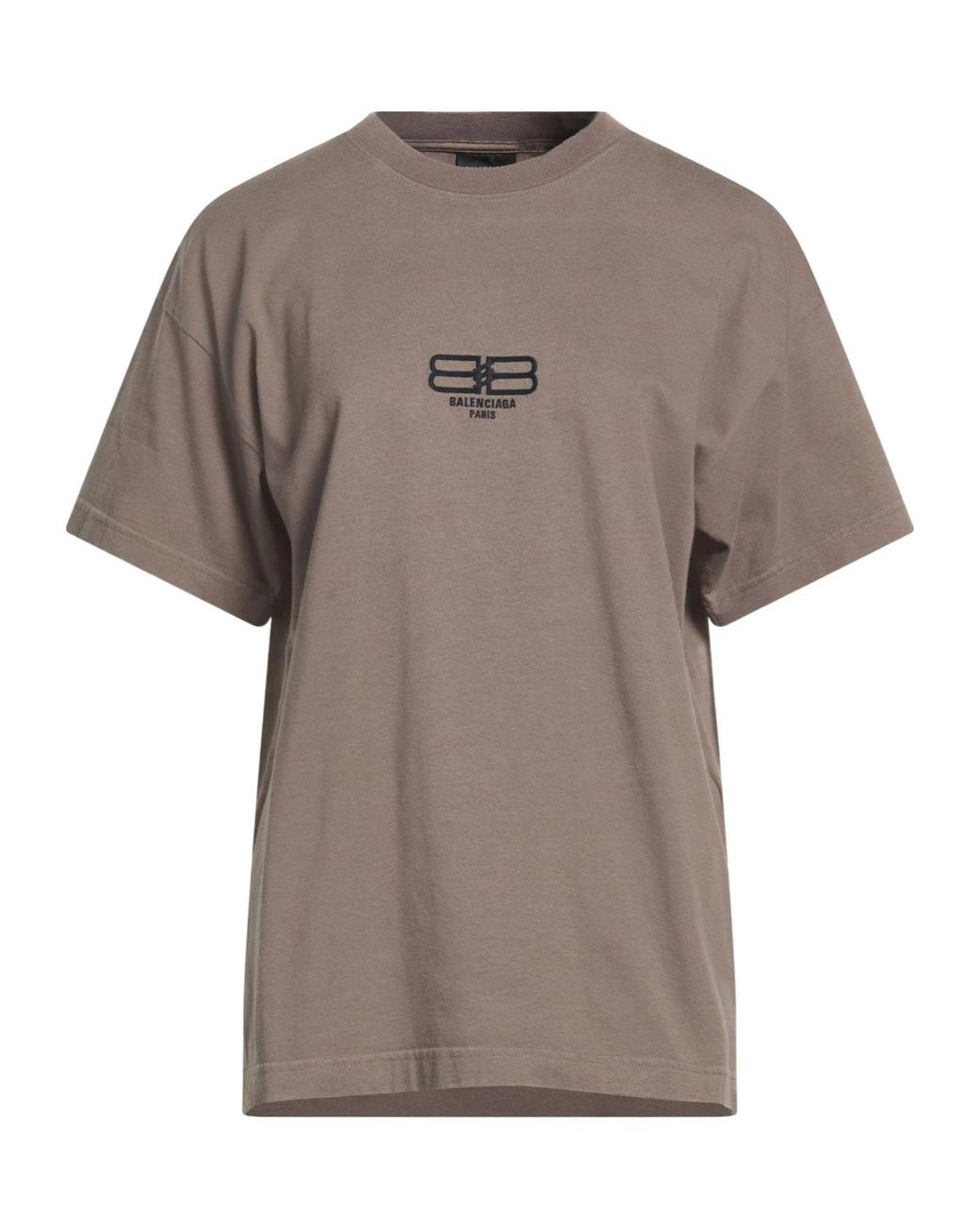 Balenciaga Gray Solid-Color Short-Sleeved T-Shirt