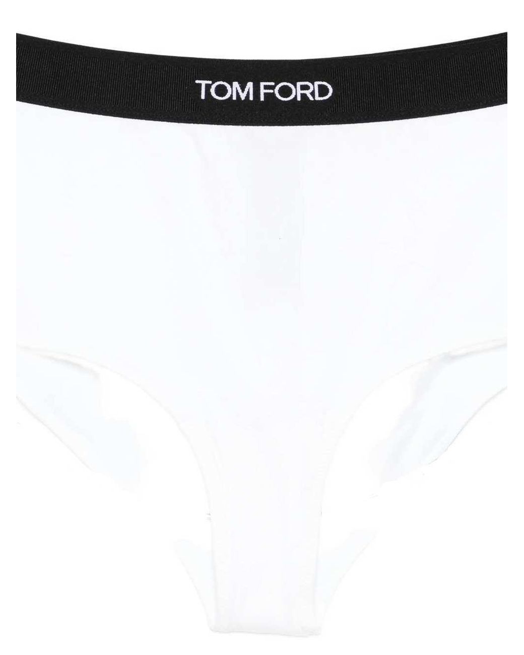 Tom Ford White Logo-Waistband Stretched Briefs
