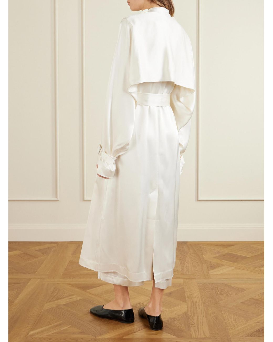 Totême  Natural Totême Double Breasted Belted Trench Coat