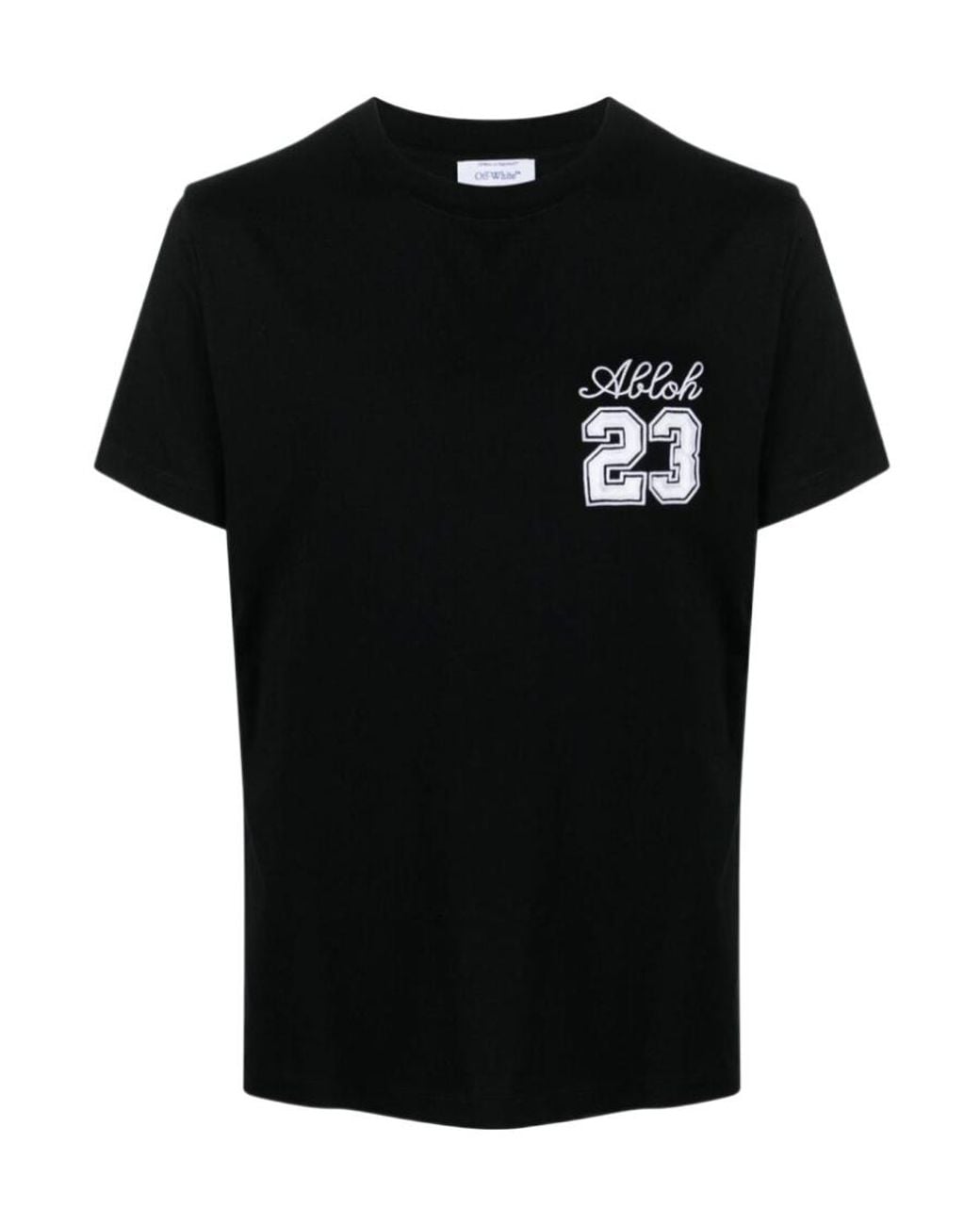 Off-White c/o Virgil Abloh Black 23 Embroidered Crewneck T-Shirt for men