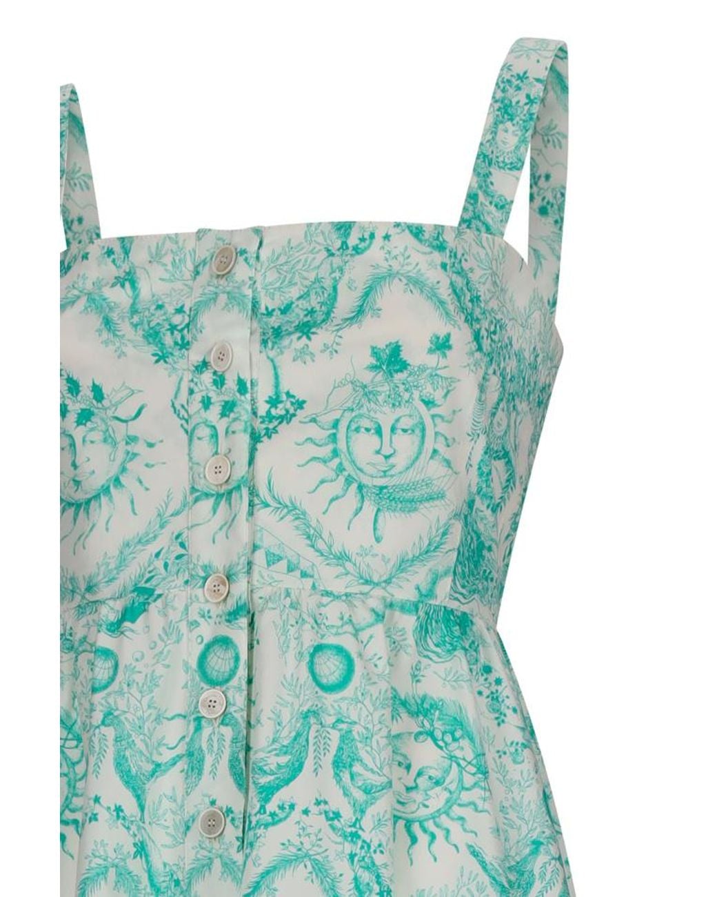 Dior Green Iviera Flared Mid-Length Dress