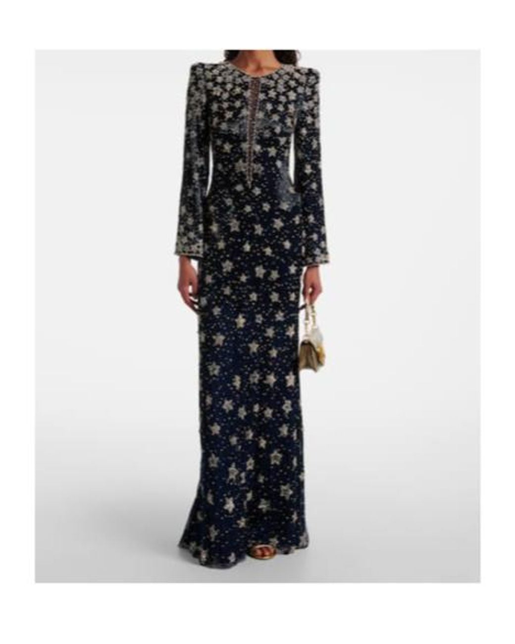 Jenny Packham Blue Madrigal Embellished Gown