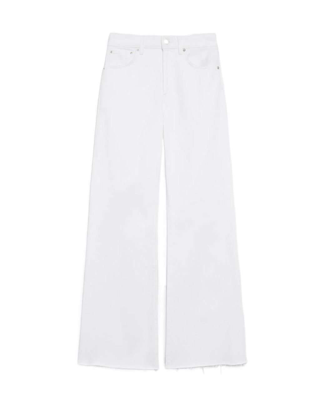 Anine Bing White Wyatt Raw-Cut Denim Jeans