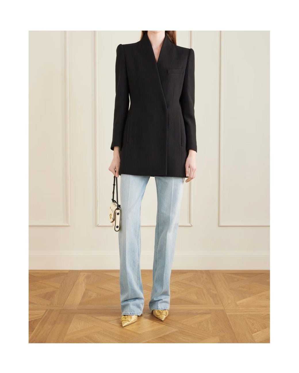 Valentino Black V-Neck Long-Sleeved Jacket