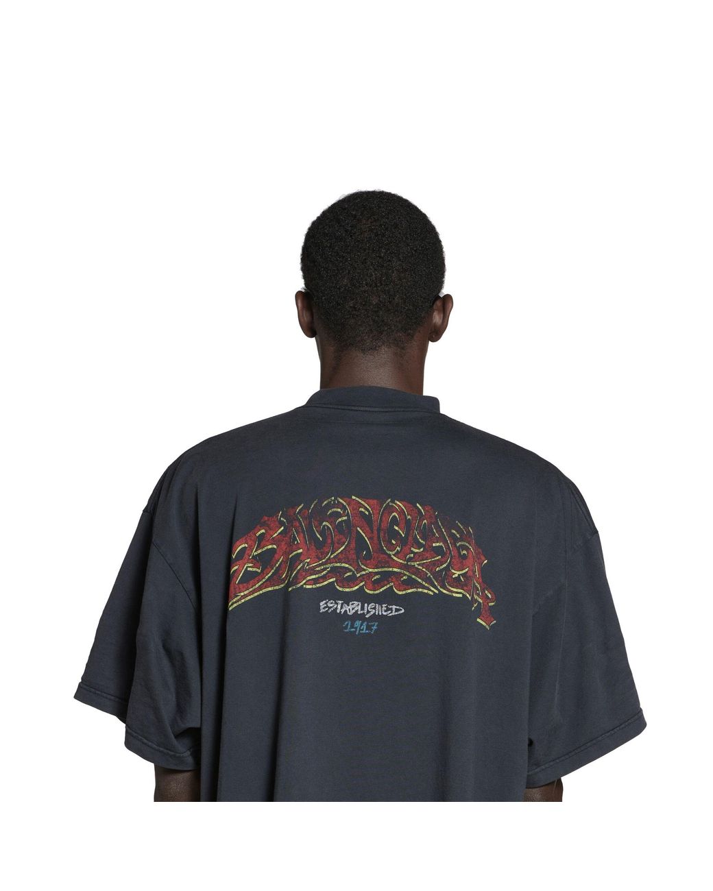 Balenciaga Blue Offshore Oversized T-Shirt for men