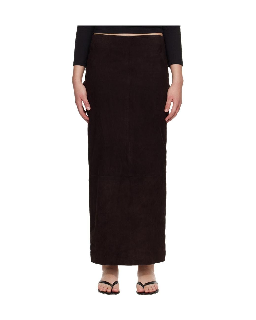 St. Agni Black Low-Waisted Skirt