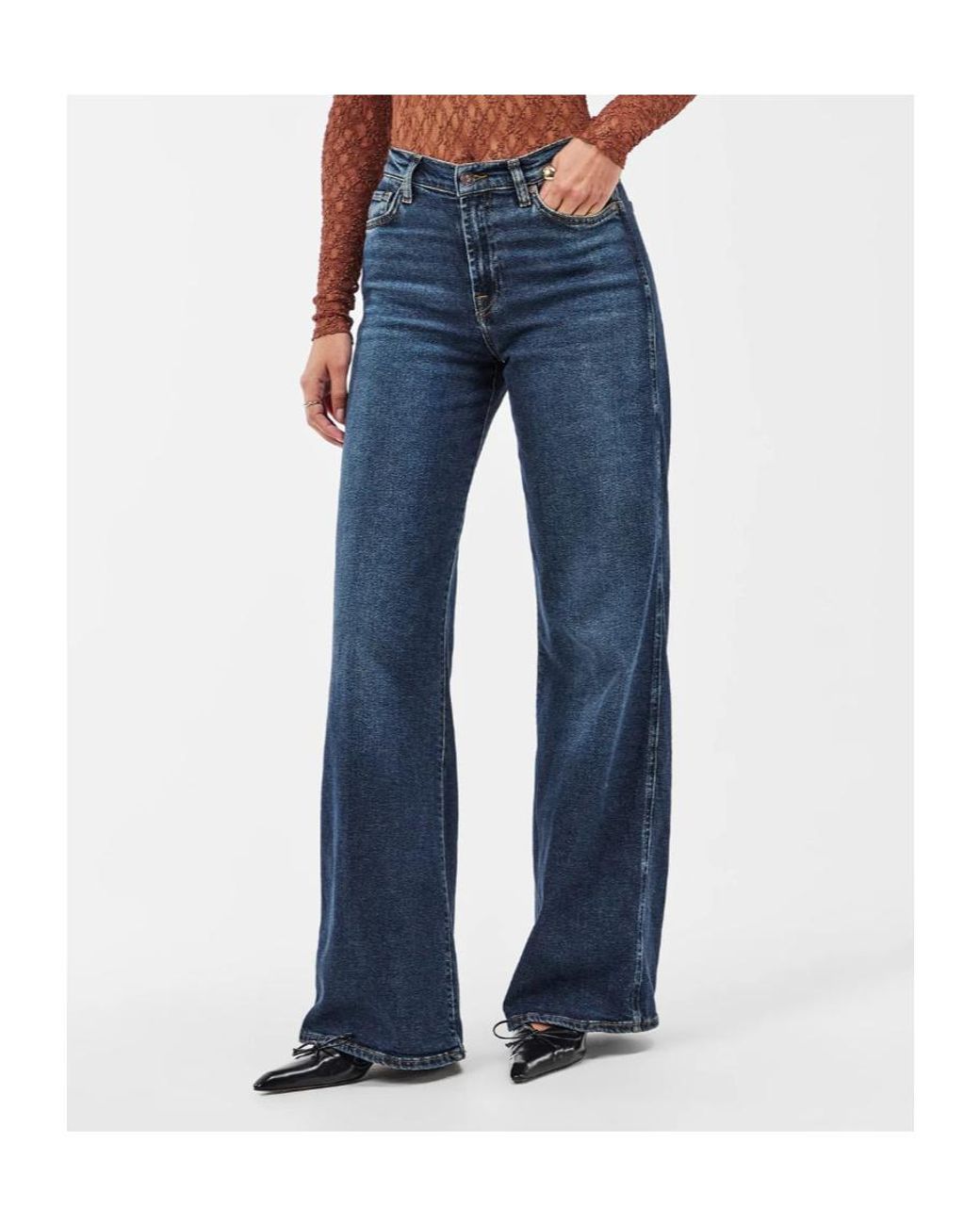 7 For All Mankind Blue Belt Loop Jeans