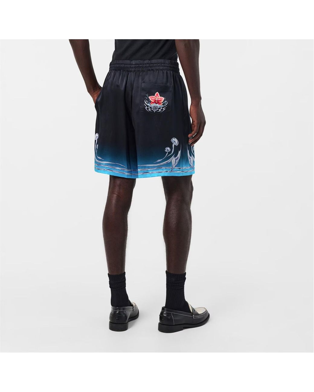 Casablanca Blue Elastic Waist Shorts for men
