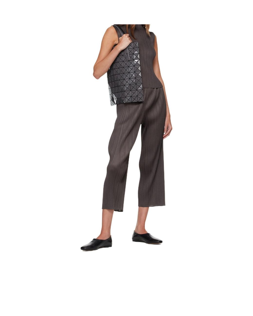 Issey Miyake Black Lucent Geometric Tote Bag