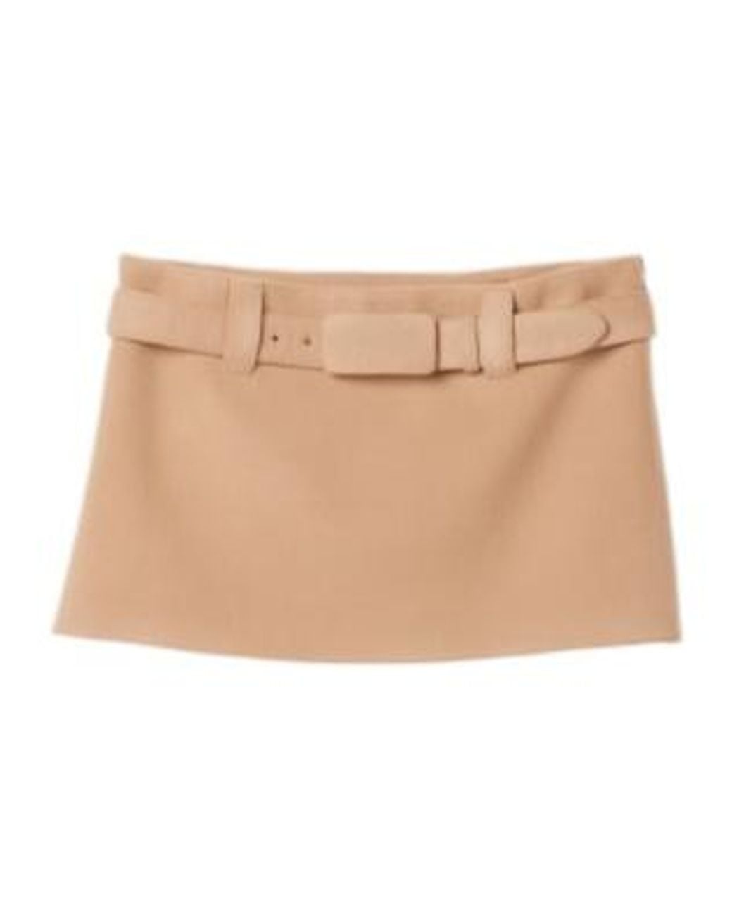 Miu Miu Natural Waxed Double Wool Miniskirt