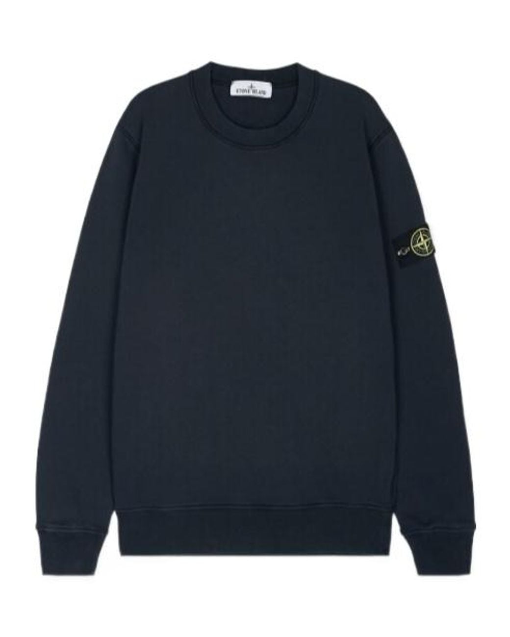 Stone Island Blue Compass Patch Crewneck Sweatshirt for men