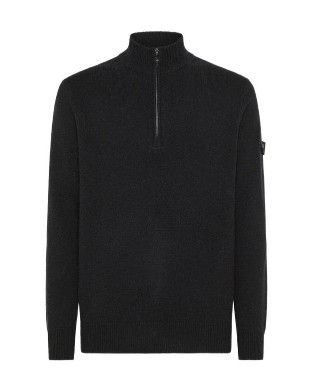 Peuterey Black Trebe Half-Zip Knitwear for men