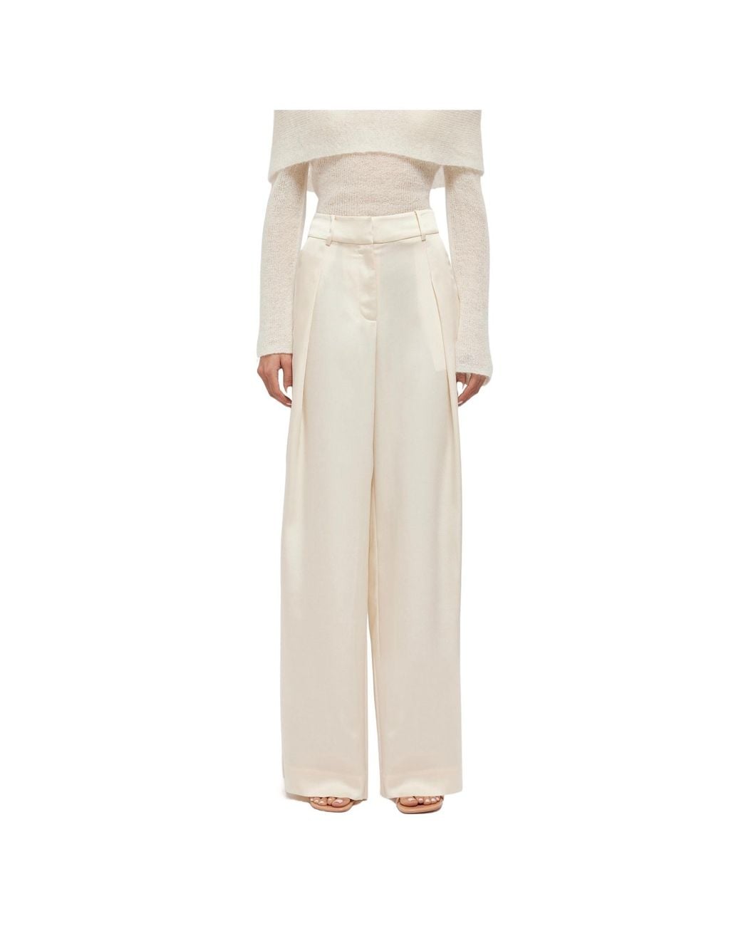 Jonathan Simkhai White Mercer Satin Trousers