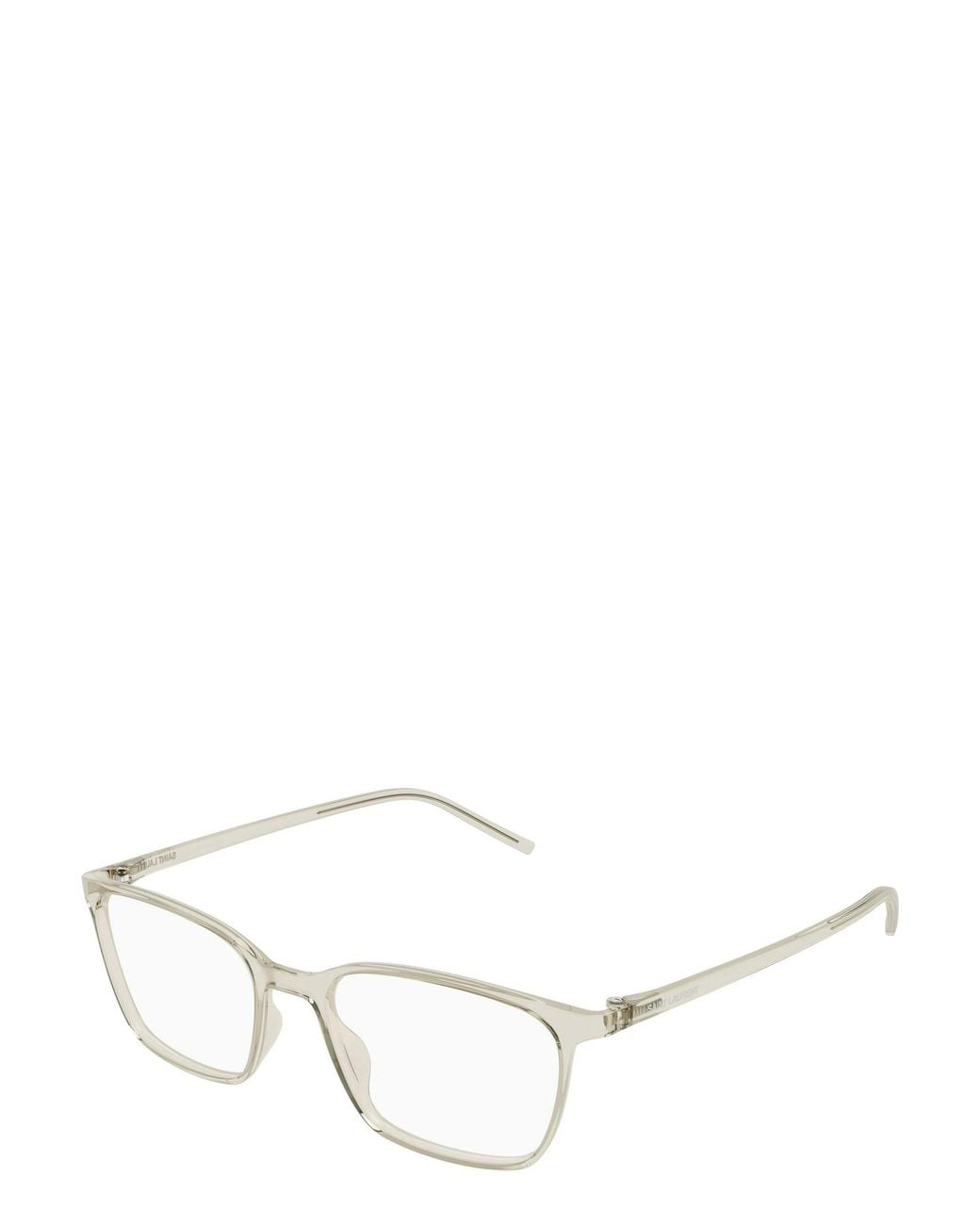Saint Laurent White Full-Rimmed Plano Lenses for men