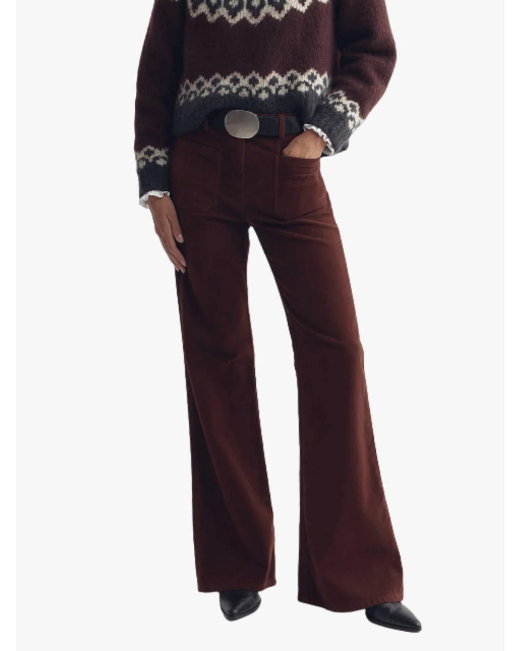 Nili Lotan Brown High-Waisted Wide-Leg Casual Trousers