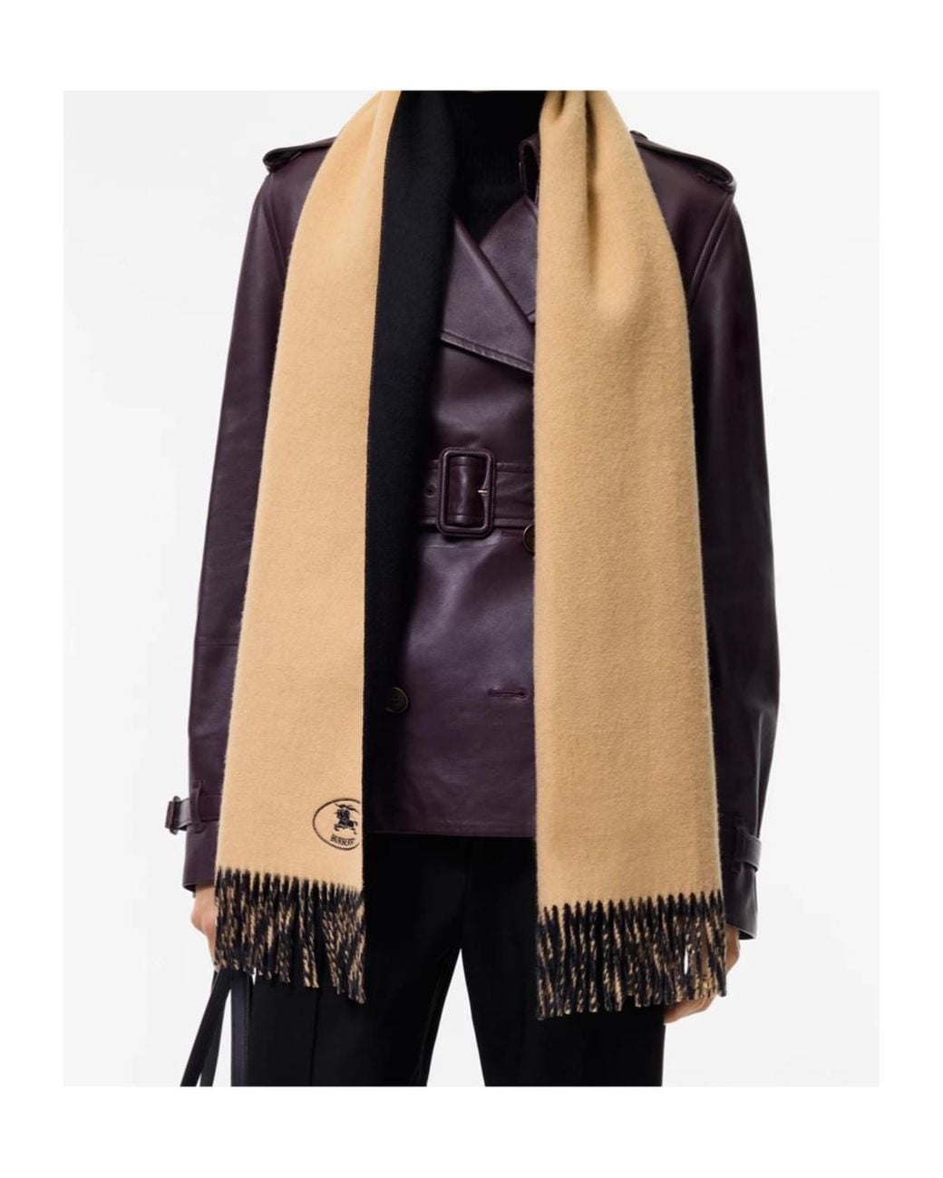 Burberry White Knight Cashmere Scarf for men