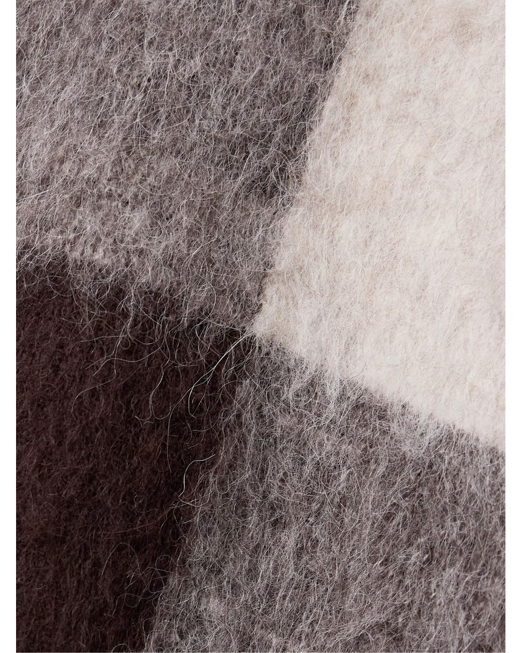 Proenza Schouler Brown Kai Checked Brushed Knitted Turtleneck Sweater