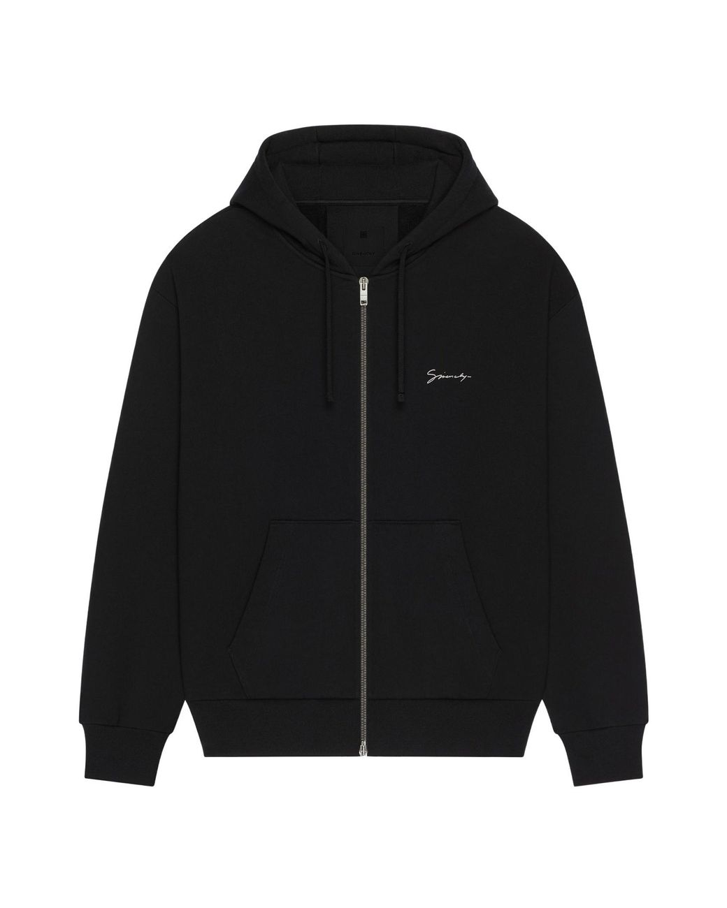 Givenchy Black Hubert Object Printed Zipped Hoodie for men