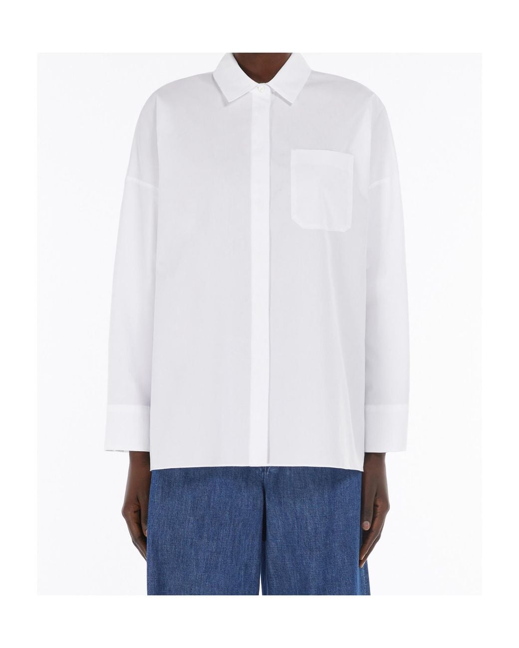 Max Mara White 'S Gerona Button-Up Long-Sleeved Top
