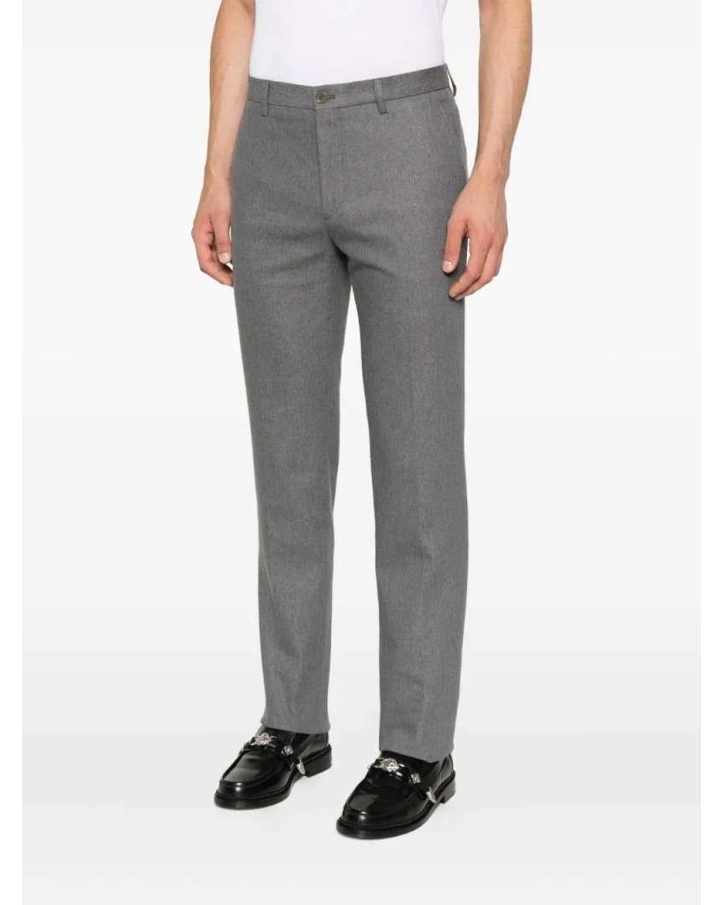 Etro Gray Roma Straight-Leg Tailored Trousers