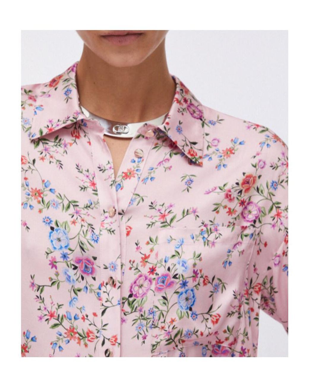 Liu Jo Pink Floral Button-Front Shirt
