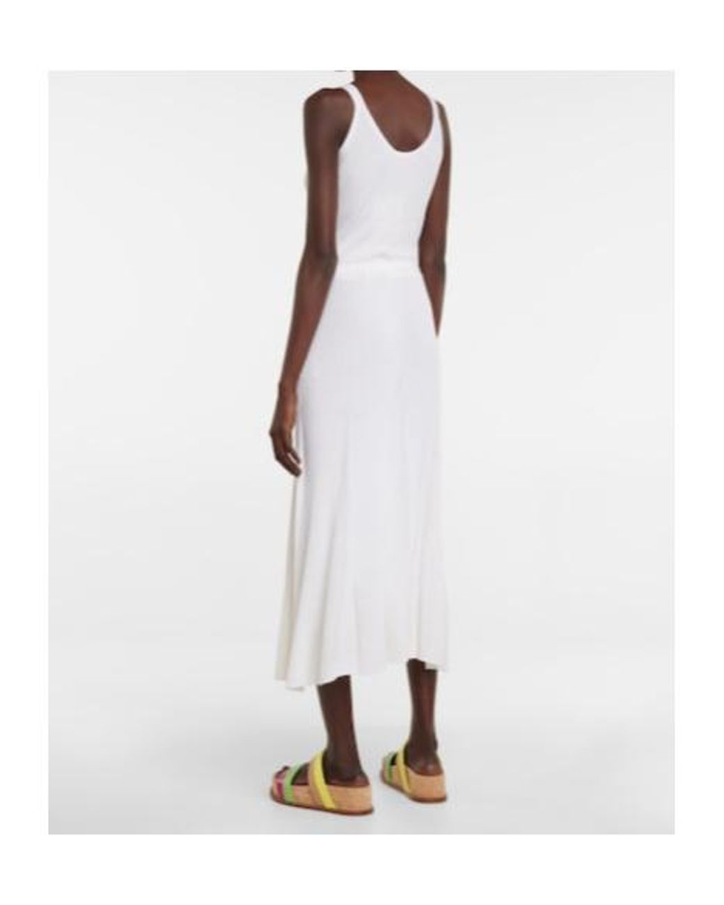 Gabriela Hearst White Meda Silk And Cashmere Midi Skirt