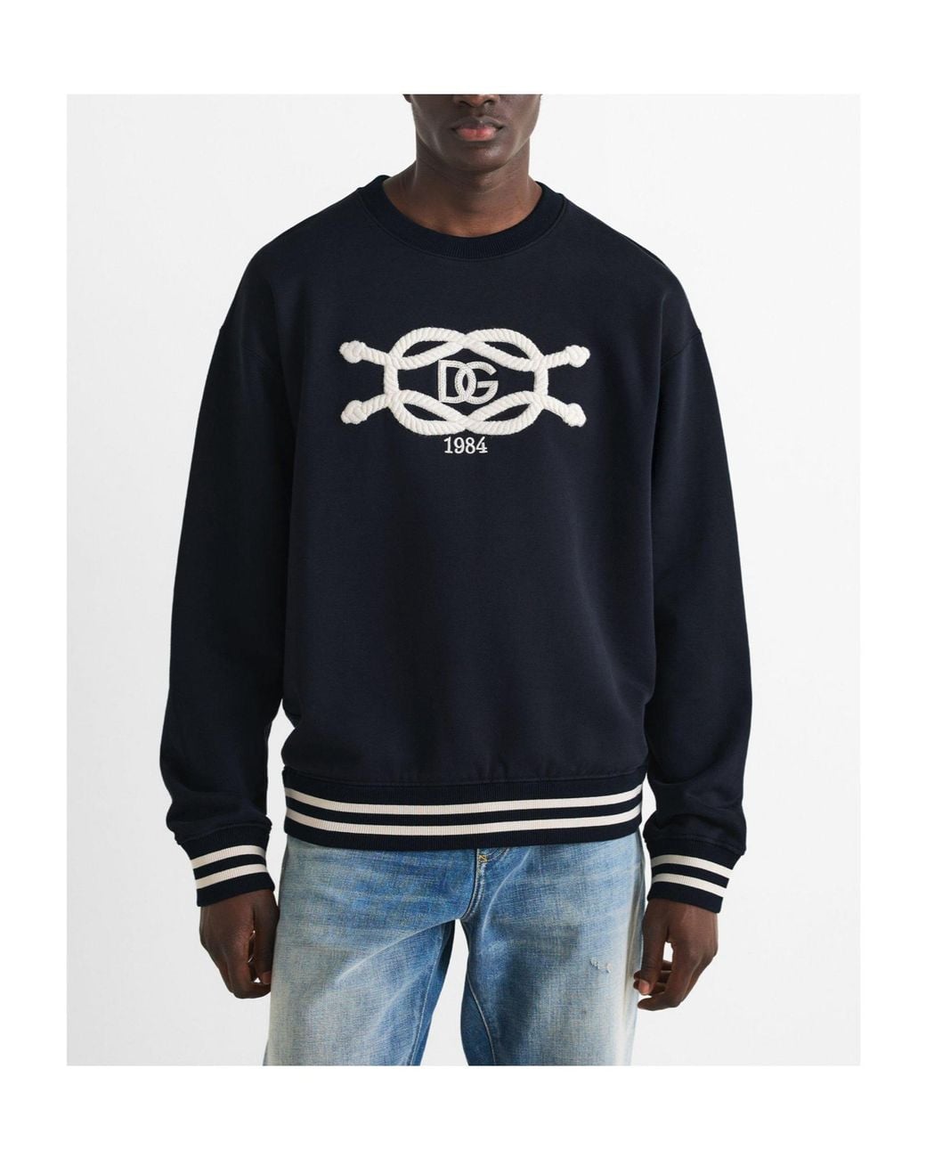 Dolce & Gabbana Blue Crew Neck Sweatshirt for men