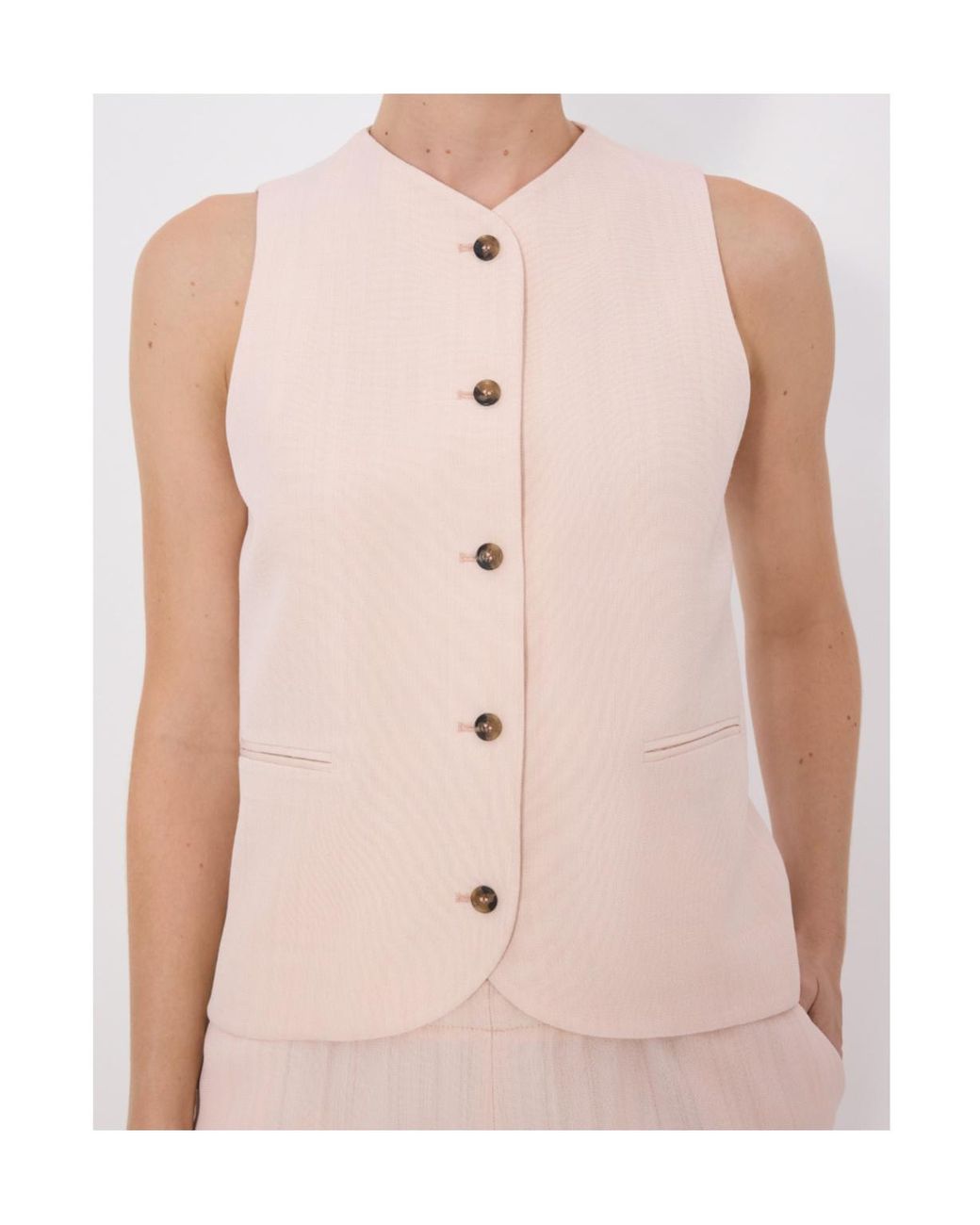 Loulou de Saison Pink Button Welt Pocket Waistcoat