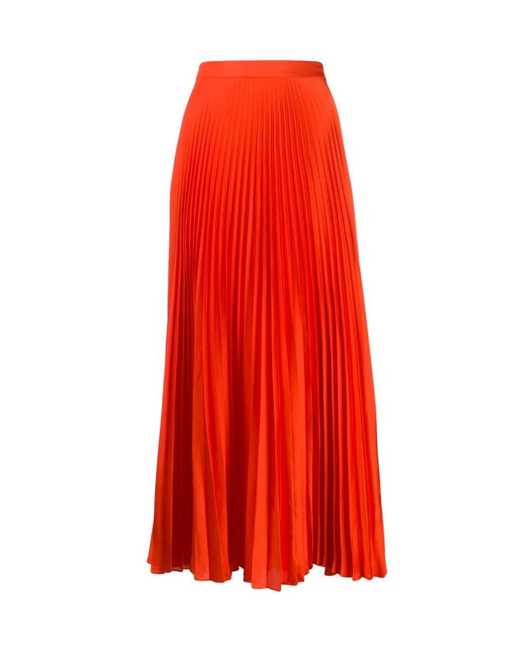 Stella McCartney Red Alpha Pleated Midi-Skirt