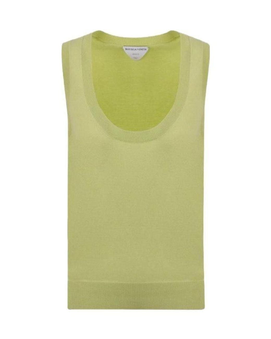 Bottega Veneta Green Scoop Neck Knitted Top