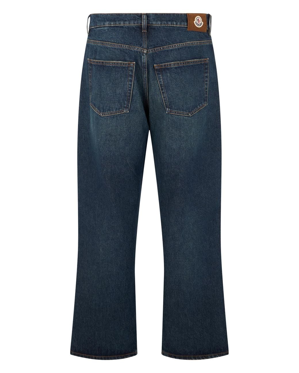 Moncler Blue Mid-Rise Straight-Leg Jeans for men
