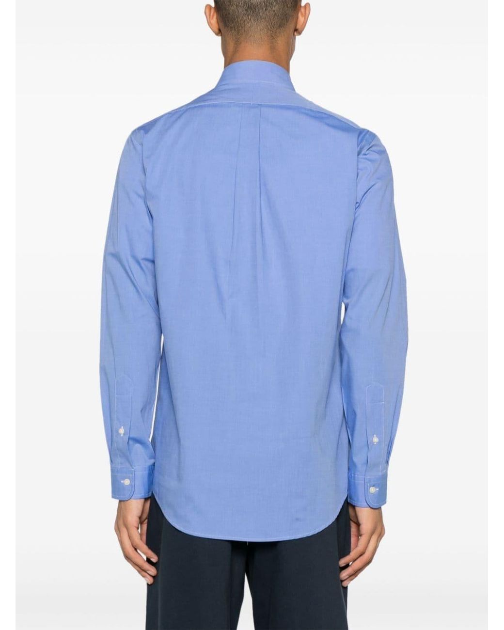 Polo Ralph Lauren Blue Pony Embroidered Curved Hem Shirt for men