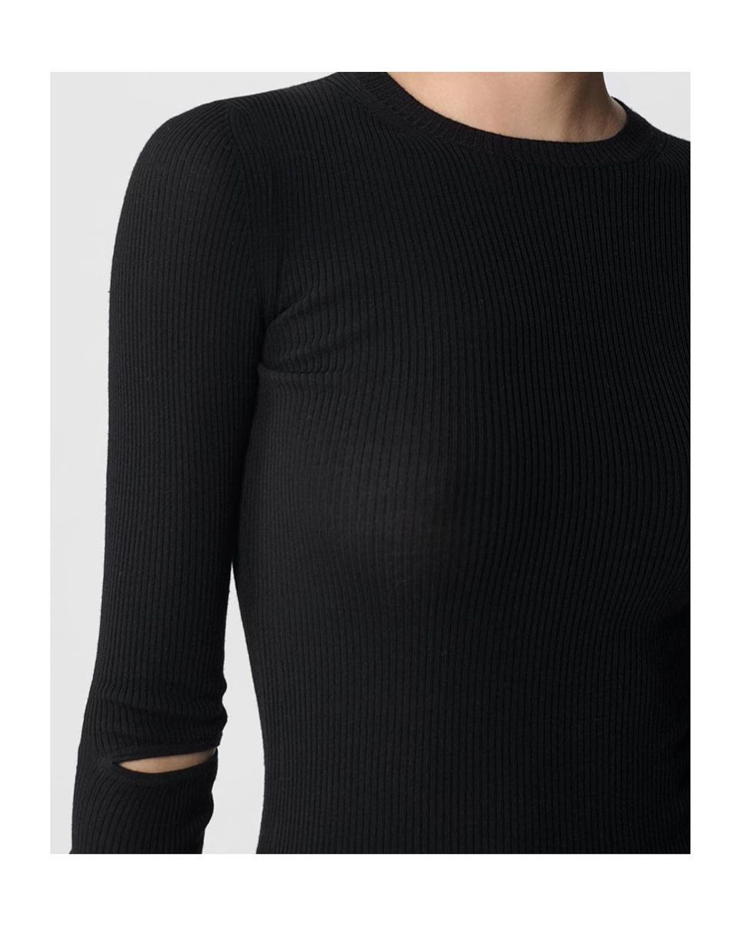 Ann Demeulemeester Black Round Neck Sweater