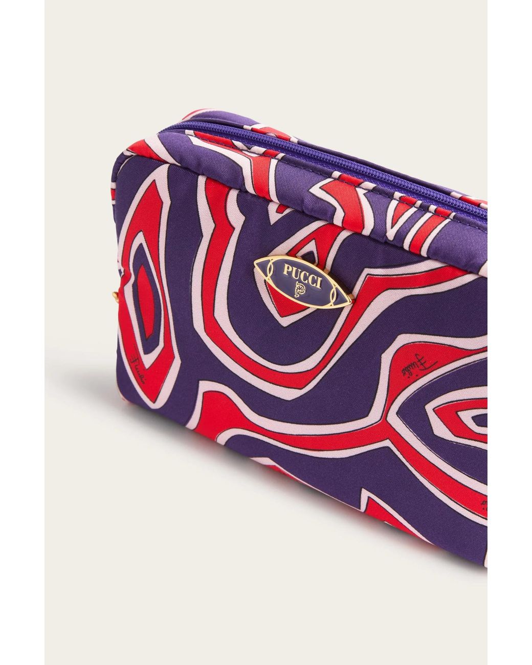 Emilio Pucci Red Labirinto-Print Beauty Case