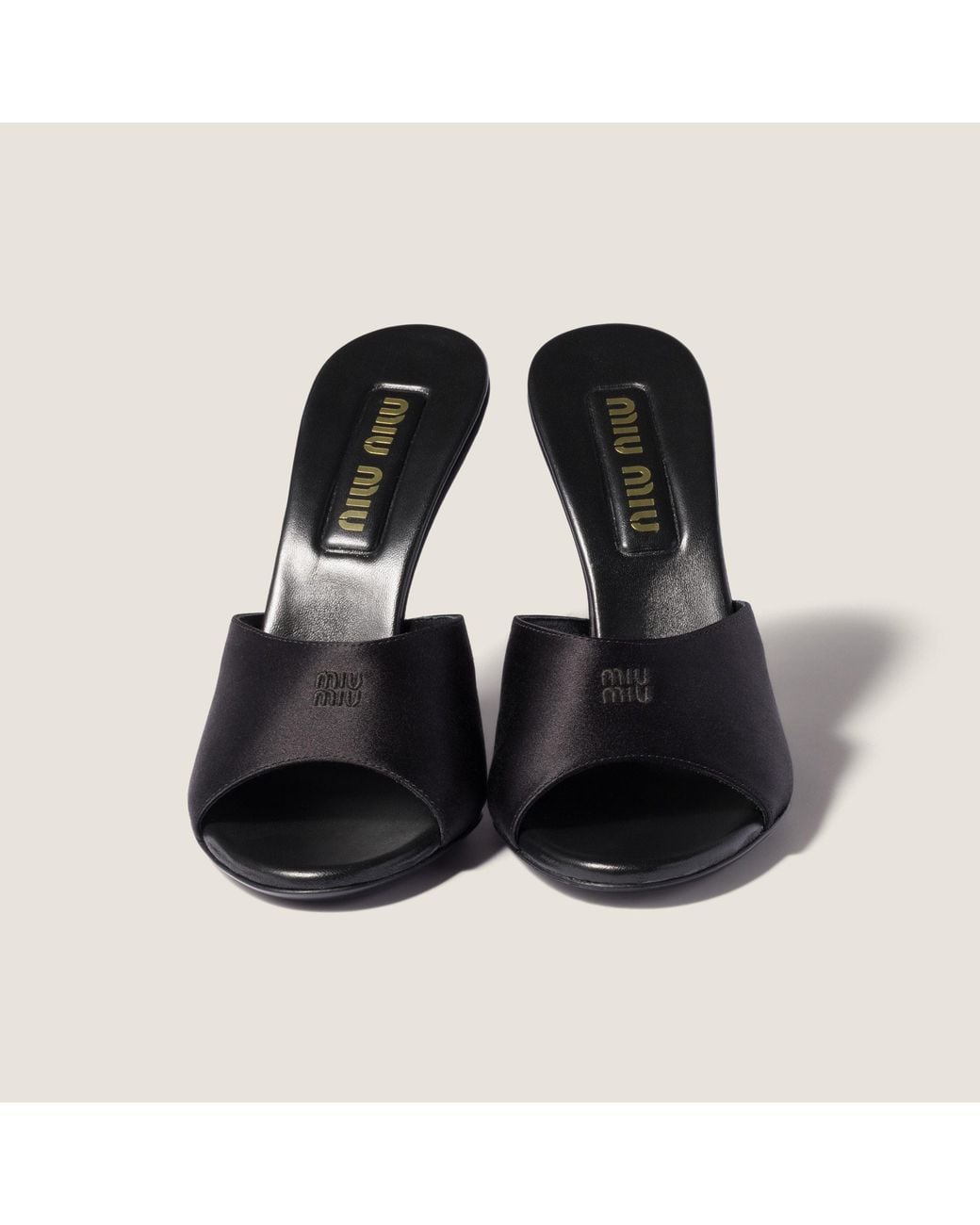 Miu Miu Black Round-Toe High-Heeled Sandals