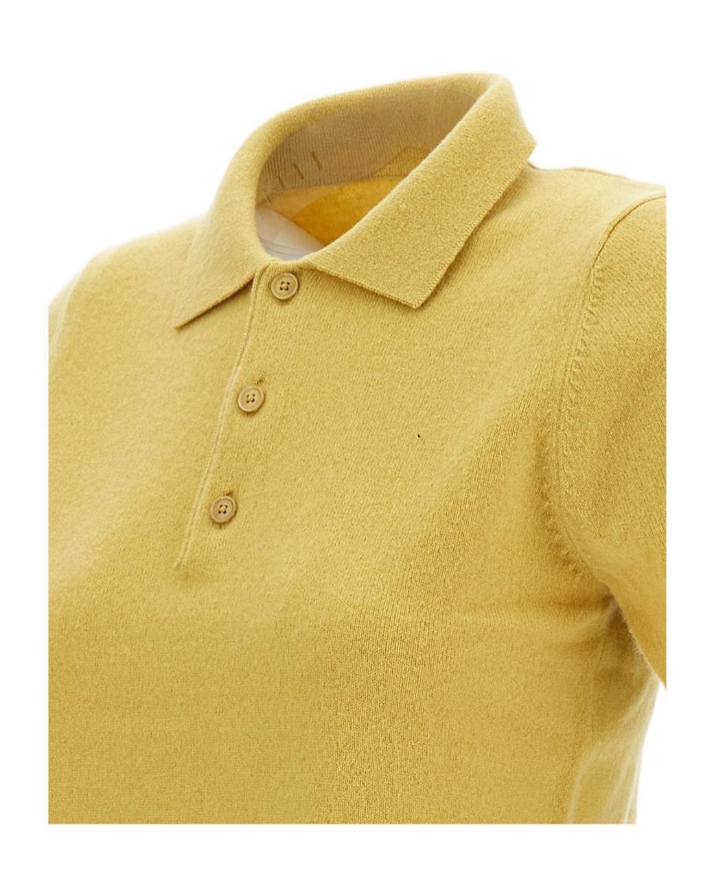 Extreme Cashmere Yellow Salamander Short Sleeve Polo Top