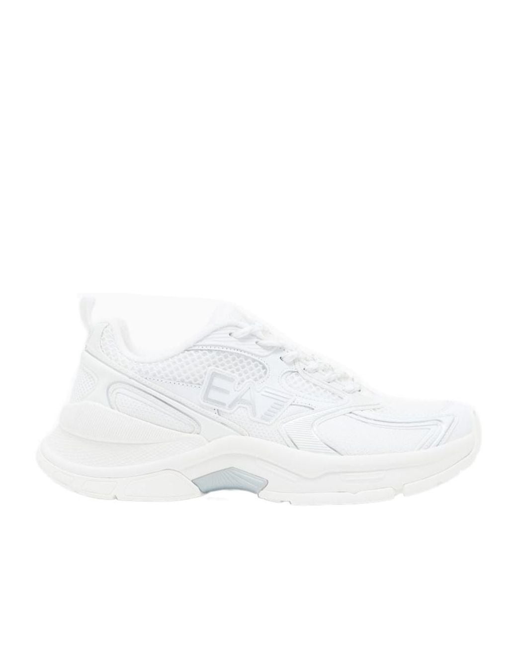 EA7 White Predator Logo-Detail Sneakers