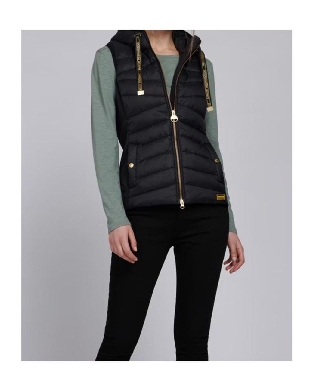 Barbour Black Grid Gilet