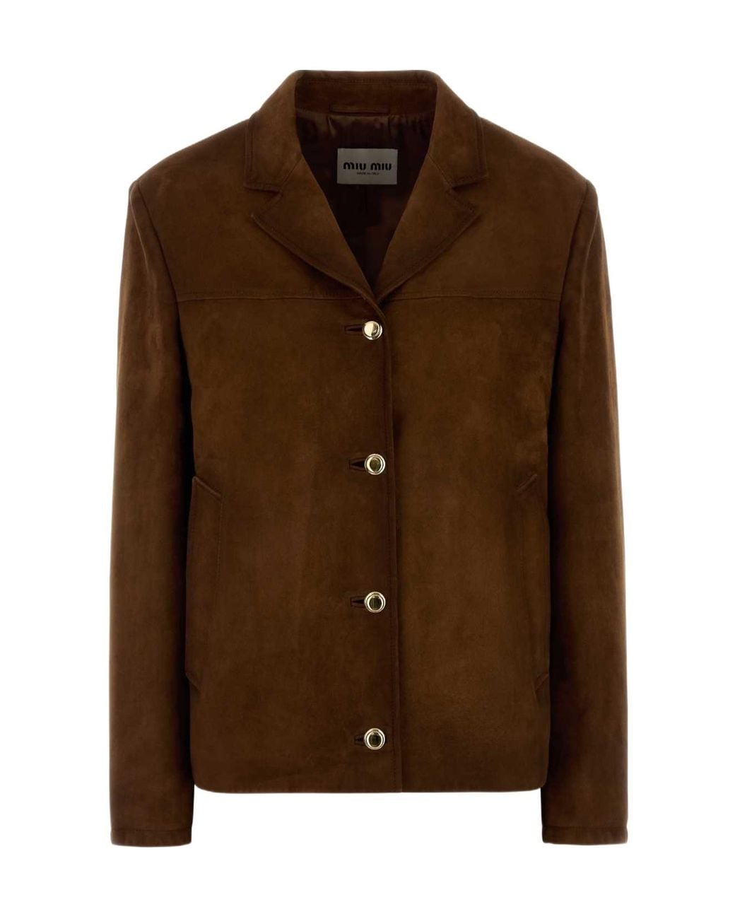 Miu Miu Brown Long-Sleeved Button-Up Jacket