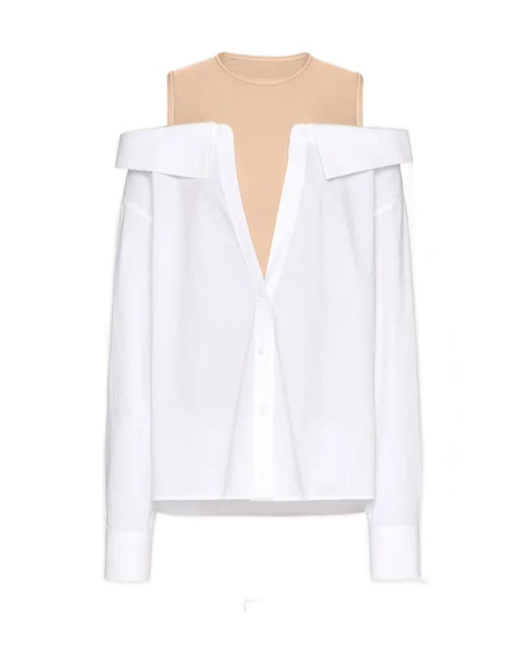 Valentino White Layered Long-Sleeved Shirt
